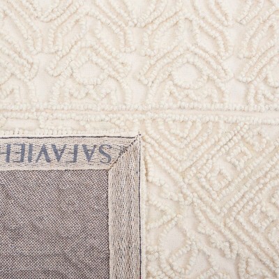 Ivory Hand-Tufted Wool Square Area Rug, 6'6" x 6'6"