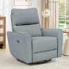 Power Recliner Chair Swivel Glider Upholstered Faux Leather Nursery Rocker Reclining Sofa Chair with Charging Port, Curved Armrests & Padded Backrest - 4 of 4