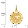 Black Bow Jewelry 14k Yellow Gold Graduation Day Brocaded Disc Charm or Pendant, 16mm - 4 of 4