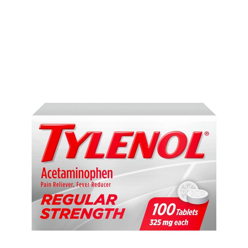 Tylenol Regular Strength Pain Reliever & Fever Reducer Tablets - Acetaminophen - 100ct, 1 of 8