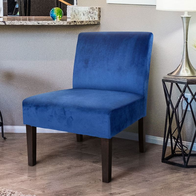 Zenvida Modern Armless Accent Slipper Chair, Solid Hardwood, 23.75"W, 2 of 9