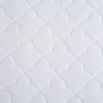 All Natural White Cotton Quilted Queen Mattress Pad