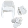 Hudson Baby Unisex Baby and Toddler Trapper Hat, Mitten and Bootie Set, Light Gray - 2 of 4