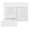 Twin Bunk Bed with Wardrobe and Drawers, Loft Bed Frame with Storage Shelves and Hydraulic Bed for Kids Adults - 4 of 4