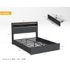 Upholstered Bed with Headboard Shelf and Storage Drawers, Bed with LED Lights and Charging Station, Bed with Sturdy Metal Frame-Baofuwish - 4 of 4