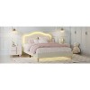 VASIP Queen Velvet Platform Bed - App-Controlled RGB LED & Height-Adjustable Headboard, No Box Spring, Tool-Free Assembly for Apartments (Beige) - 3 of 4