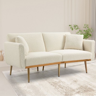 NicBex 65 Inch Loveseat,Modern Comfy Velvet Loveseat Sofa with Metal Feet,Accent 2-Seater Couch for Living Room
