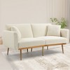 NicBex Teddy Fabric Loveseat Sofa Modern Upholstered Sofa Couch with Suft Cushion and Metal Legs for Bedroom,Living Room,Pink - 2 of 4