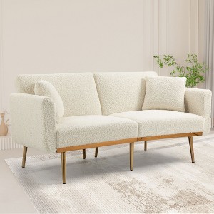 NicBex 65 Inch Loveseat,Modern Comfy Velvet Loveseat Sofa with Metal Feet,Accent 2-Seater Couch for Living Room - 1 of 4