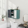 Wall Mounted Bathroom Cabinet, Bathroom Medicine Cabinet with Mirror Door, Metal Organizer Cabinet, Utility Cabinet for Bathroom Laundry Room - 3 of 4
