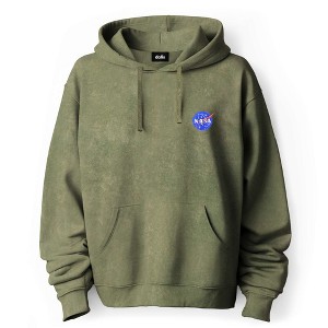 Dalix NASA Mineral Wash Hoodie Dalix NASA Embroidered Fleece Hoodie Mineral Wash Long Sleeve Sweatshirt Mens - 1 of 4