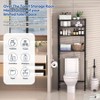 4 Tier Over Toilet Storage Rack Bathroom Organizer Shelves Cabinet Black Adjustable Height Freestanding Space Saver - 3 of 4