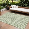 Artichoke Green And Ivory Geometric Washable Indoor Outdoor Area Rug - 2 of 4