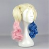 Unique Bargains Women's Wigs 16" Platinum-Gradient Pink Blue with Wig Cap - 3 of 4