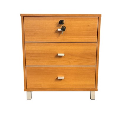 NicBex Contemporary Nightstand with Locking Top Drawer and Metal Handles Bedside Table End Table for Bedroom, Living Room, Office