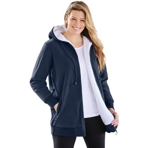 Woman Within High Pile Fleece Fleece Jacket - 1 of 3