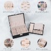 2-Layer Lockable Jewelry Box with Removable Tray and PU Leather Exterior - 3 of 4