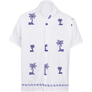 LA LEELA Men's Hawaiian Shirt Fashion Button Down Short Sleeves Holidays Aloha Party Casual Tops Summer Beaches Shirts for Mens - 1 of 4