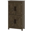 HOMCOM Bathroom Floor Cabinet, Farmhouse Bathroom Cabinet with Barn Doors, Bathroom Storage Cabinet with Adjustable Shelf - 4 of 4