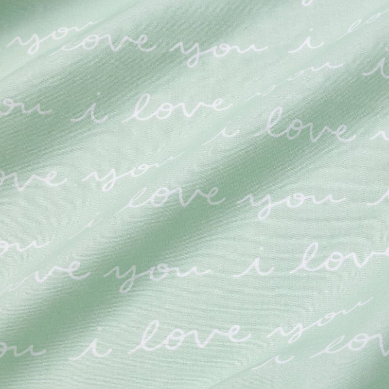 Fitted Crib Sheet I Love You Script - Cloud Island&#8482; - Mint, 4 of 6