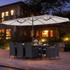 Tangkula Set Of 11 Patio Dining Set w/ 15ft Double-Sided Patio Umbrella (Base Included) - 4 of 4