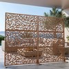 Lirago Brown 72 in. Galvanized Metal Outdoor Privacy Screens Garden Outdoor Fence - 2 of 4