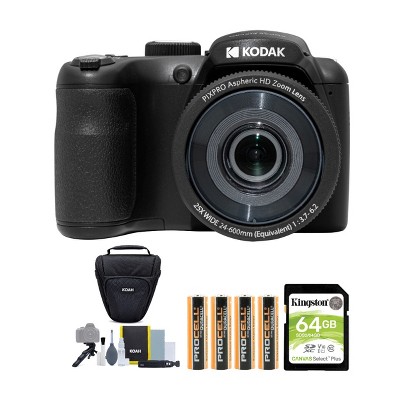 Kodak PIXPRO AZ255 Astro Zoom 16MP Digital Camera (Black) with Accessory Bundle