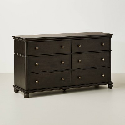 Traditional Wooden 6-Drawer Horizontal Dresser - Black - Hearth & Hand™ with Magnolia Furniture