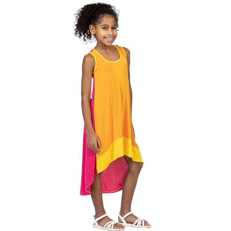 24sevenkid Girls Sleeveless Colorblock HighLow Knee Length Dress, 2 of 6