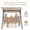 Tangkula 3PCS Hammock Chair Patio Porch Swing w/ Adjustable Canopy Removable Pads - 2 of 4