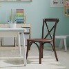 Merrick Lane Kid's Stackable Ash Wood Crossback Chair in a Mahogany Finish with Plastic Floor Glides - 2 of 4