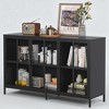 Heavy Duty Metal Sideboard Buffet Cabinet with Tempered Glass Doors, Adjustable Feet, Steel Storage Cabinet for Kitchen, Dining Room, or Living Room - 2 of 4