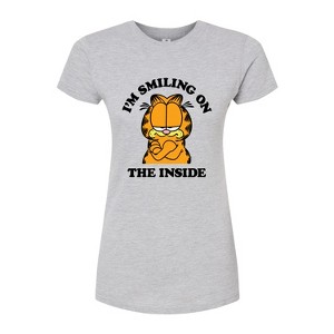 Women's - Garfield - I'm Smiling On The Inside Fitted Graphic T-Shirt - 1 of 3