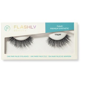 Flashly Beauty - FakeIt Premium Synthetic - False Eyelashes - Wisper - Black - 1 of 4