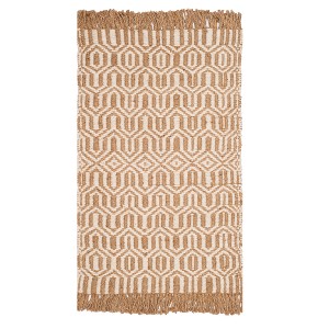 Natural/Ivory Tribal Design Woven Accent Rug 3