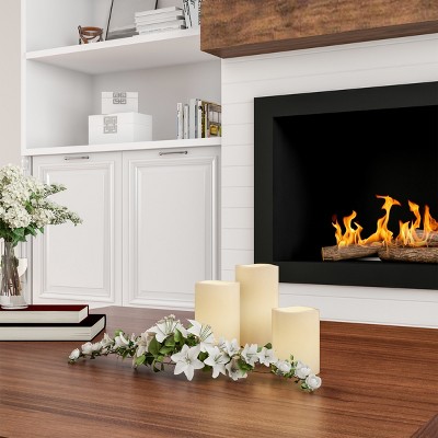 3-Piece Flameless Candle Set - Remote Controlled, LED Candles, Real Wax, Battery Operated for Home, Wedding, or Christmas Decor by Lavish Home (White)