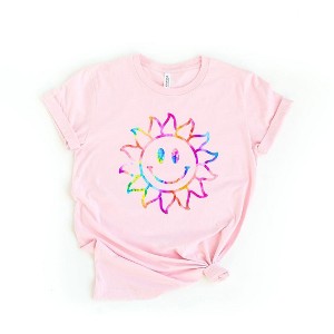 Simply Sage Market Women's Tie Dye Sun Short Sleeve Graphic Tee - XL - Pink - 1 of 3