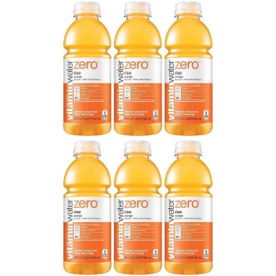 Vitamin Water Zero, Orange - Rise, 20Oz Bottle (Pack of 6, Total Of 120 Oz)