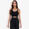 Anna-Kaci Women's Knit Crop Top with Spaghetti Straps and Ribbed Hem Summer Tank Top - 2 of 4