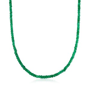Ross-Simons 70.00 ct. t.w. Emerald Bead Necklace in 14kt Yellow Gold With Magnetic Clasp - 1 of 4
