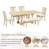 Whisen Traditional 6-Piece Trestle Extendable Dining Table Set with 4 Dining Chairs and Bench - 4 of 4
