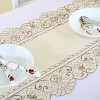 PiccoCasa Polyester Tablecloth Tassel Flower Embroidery Decor Table Runner Cloth Beige Rose 15.75"x59.06"  1 Pc - 4 of 4
