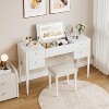 47" Makeup Vanity Desk with Flip Top Mirror and Lights, Dresser LED Mirror with 3 Color Modes Adjustable, Vanity Table Set with Chair and 5 Drawers - 3 of 4