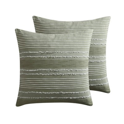 Riverbrook Home Euro Harley Pillow Sham Green: Cotton Jacquard, Machine Washable, 26x26 Size