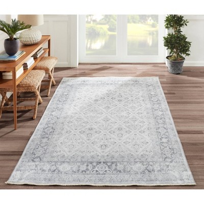 Chandler Gray Hand-Knotted Synthetic Runner Rug