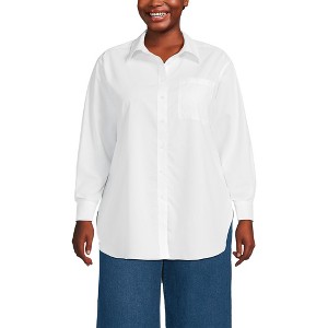 Lands' End Women's No Iron Oversized Poplin Extra Long Tunic - 1 of 4