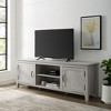 70" MDF 2-Door Grooved Modern Farmhouse TV Stand with Adjustable Shelves and Cord Management for Living Room and Bedroom - 3 of 4