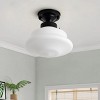 Dewdrop 1-Light Retro Classic Style Semi Flush Mount Light Curved Silhouette Form ETL for Living Room Entry - 3 of 4