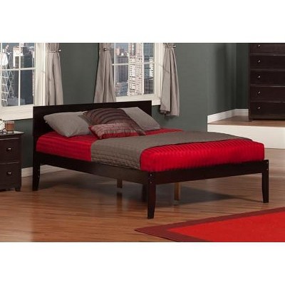 AFI Furnishings Orlando Full Platform Bed with Open Footboard and Turbo Charger in Espresso