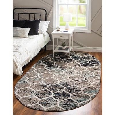 Unique Loom Trellis Frieze Rounded Trellis Indoor Woven Area Rug